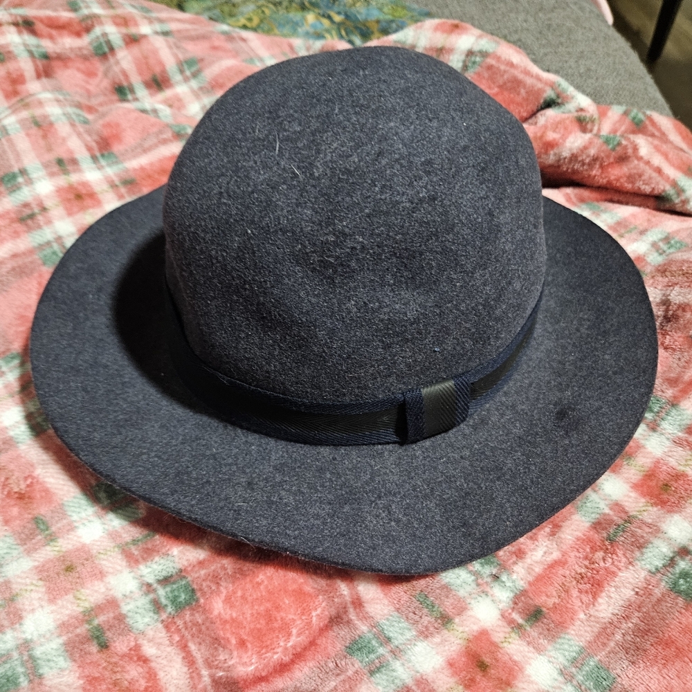rag & bone Charcoal Wool Fedora Hat Medium